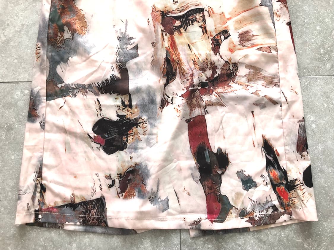 아카이브 무드 페인트 아트 프린팅 롱스커트 상품이미지2