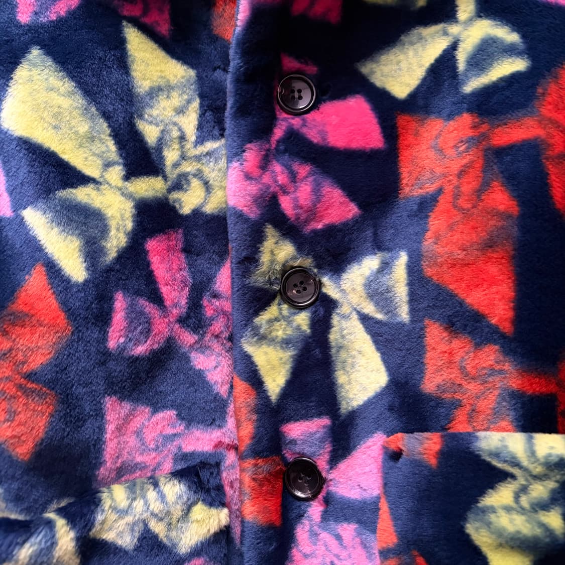 Ribbon Round Collar Fur Jacket 상품이미지7