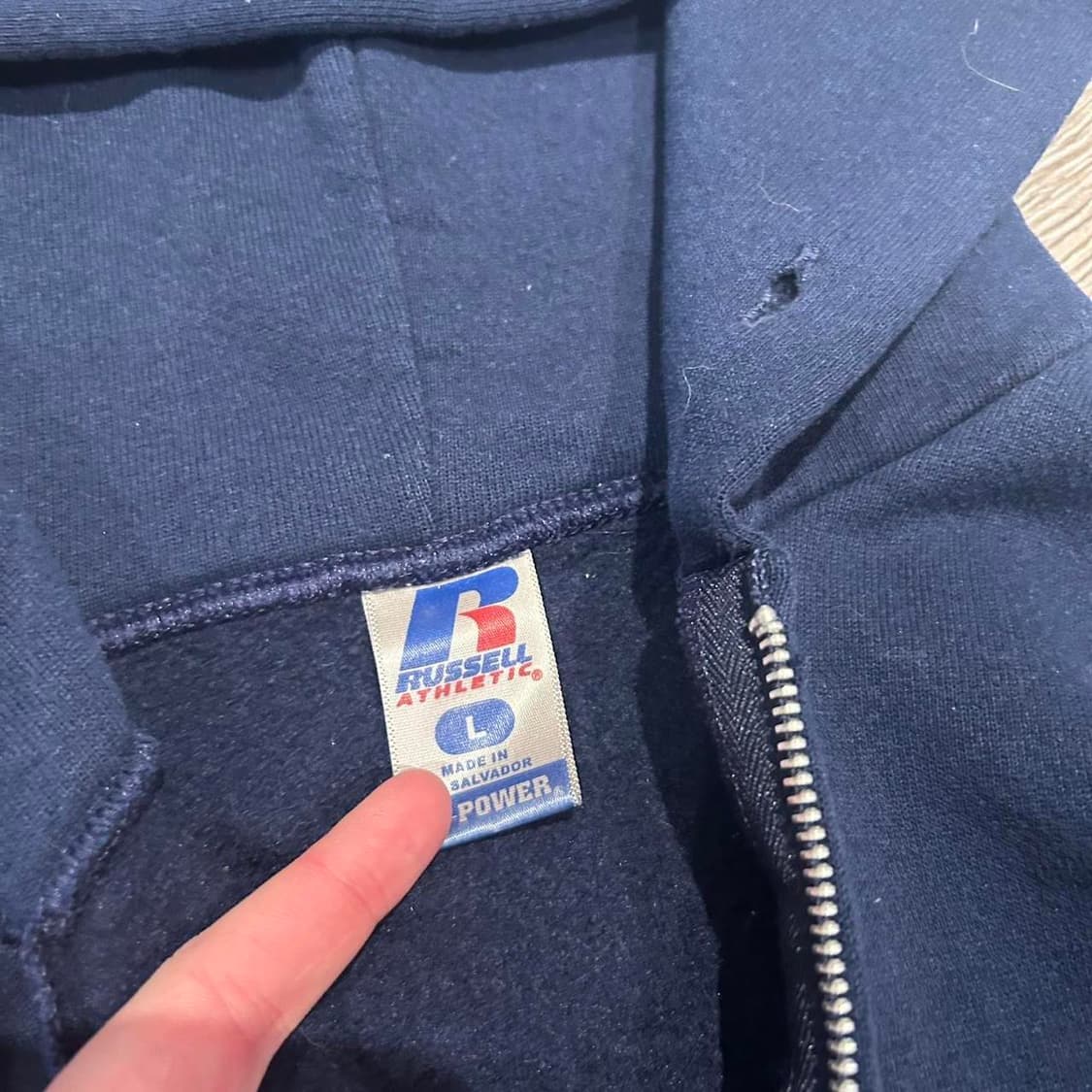 00~10s 러셀 애슬레틱 후드집업 네이비 상품이미지2