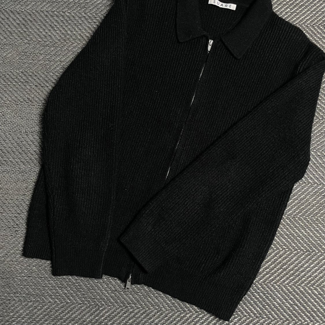 수아레 미니멀 파인울 투웨이 니트 카라 집업 자켓y 5175 상품이미지5