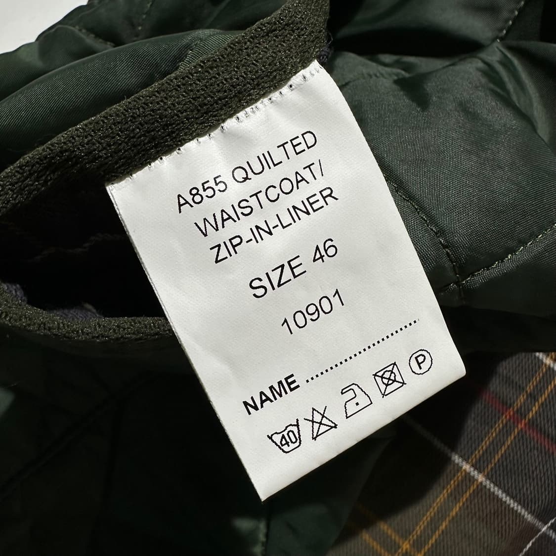 (새상품) 바버 웨이스트 코트 집 인 라이너 퀼팅 베스트  상품이미지9