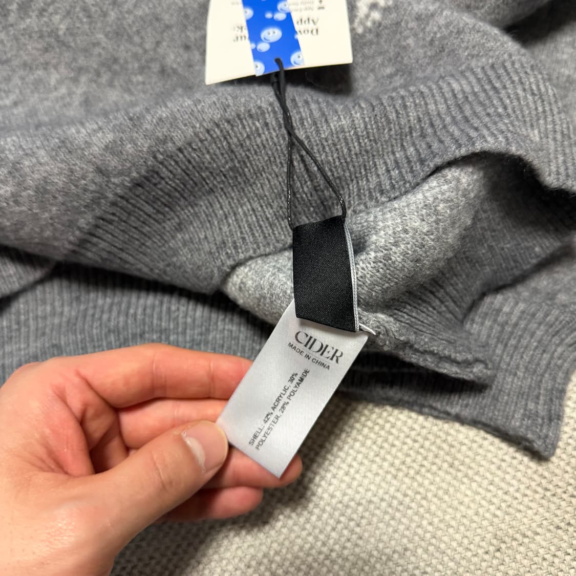 샵사이다 패턴 라운드 니트 상품이미지5