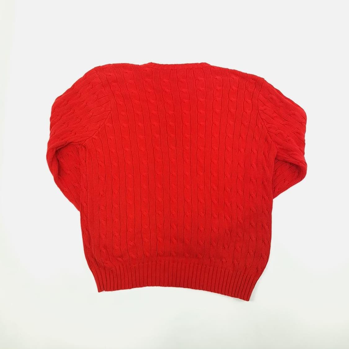 (CS830)L 폴로 꽈배기 레드 케이블 라운드 니트 스웨터knit 상품이미지6