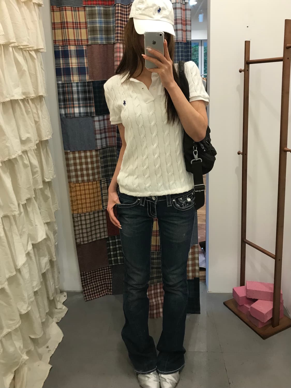 폴로 화이트 꽈배기 반팔 카라티 상품이미지3
