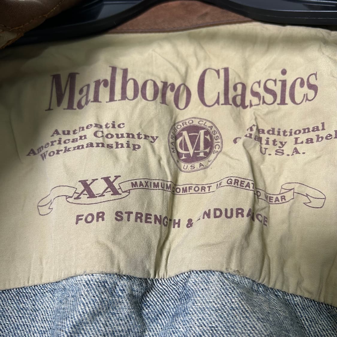 (XL) 90s 말보로 클래식 레더넥 데님 자켓 상품이미지10