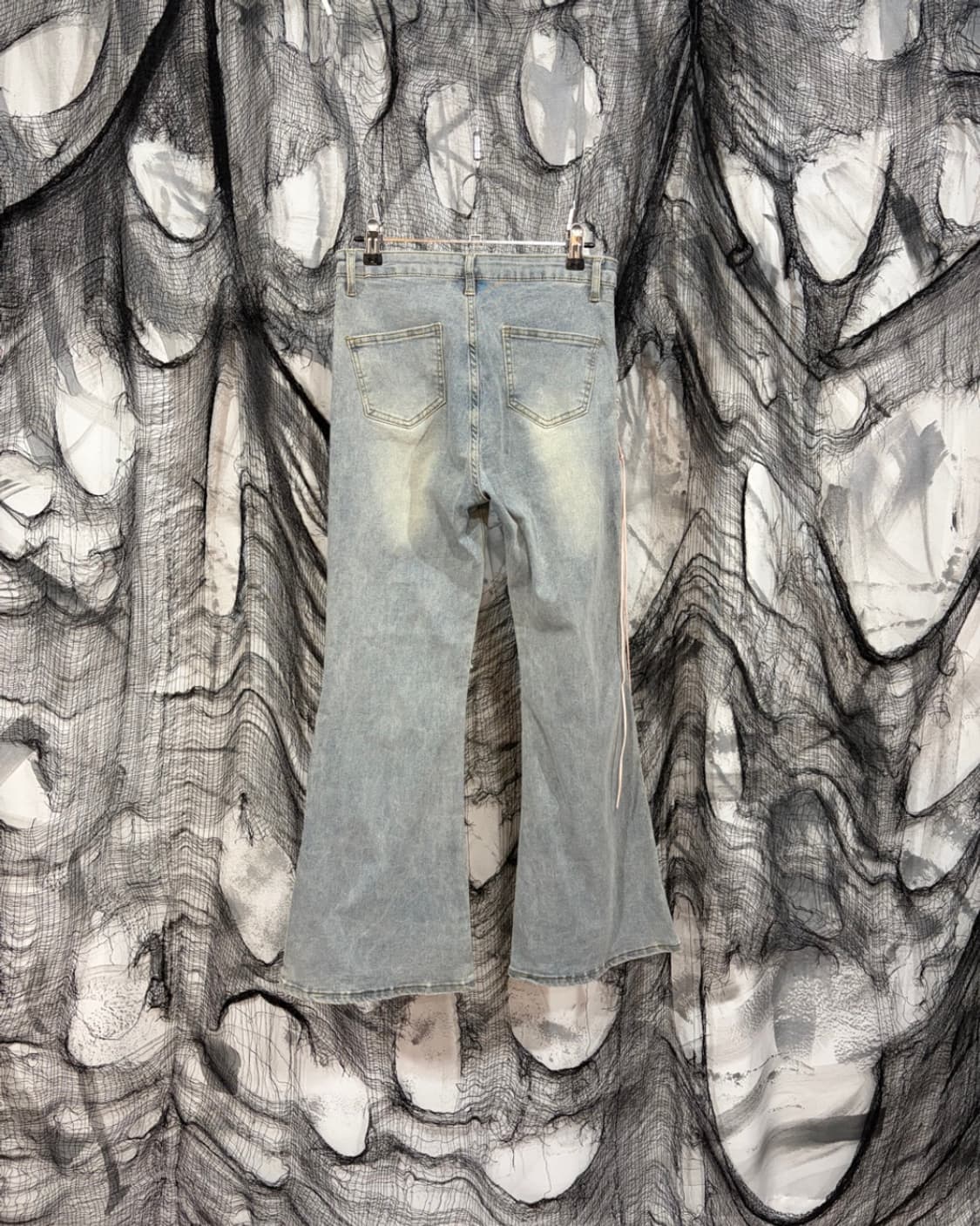 Y2K eyelet boots cut denim pants 상품이미지3