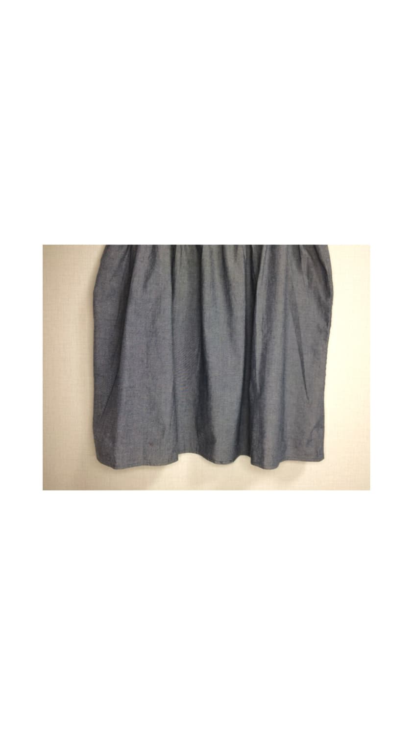 빈티지 블루 스퀘어넥 퍼프 반팔 블라우스 상품이미지3