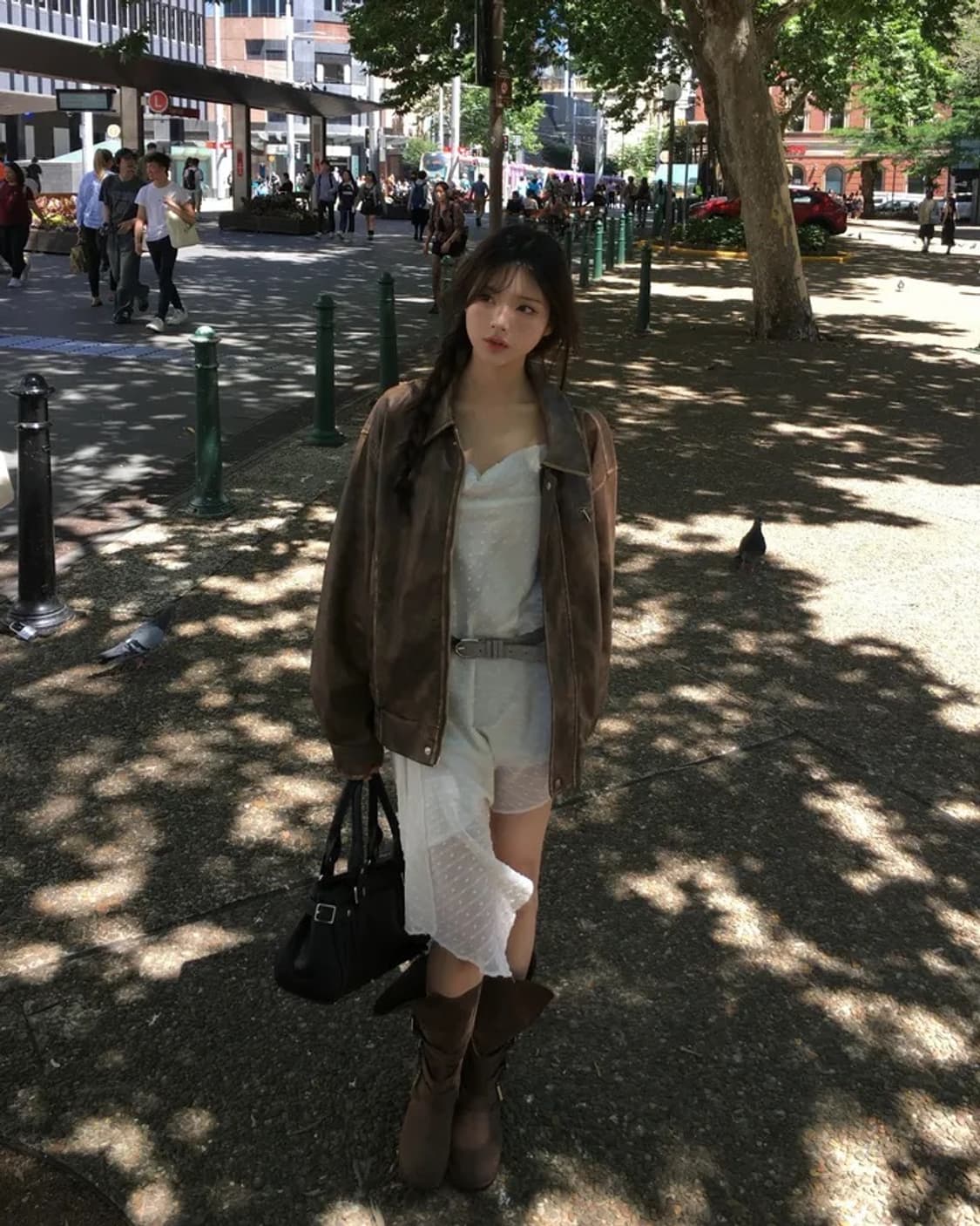 Soand 언발란스 도트 쉬폰 원피스 상품이미지9