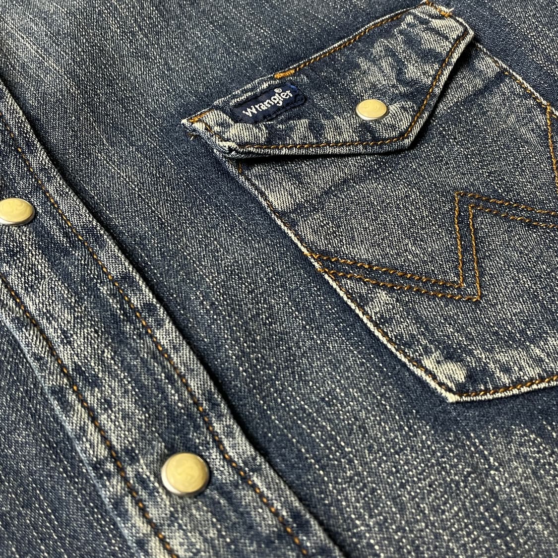 WRANGLER 랭글러 빈티지 웨스턴 코튼 데님 셔츠 A00611 상품이미지4