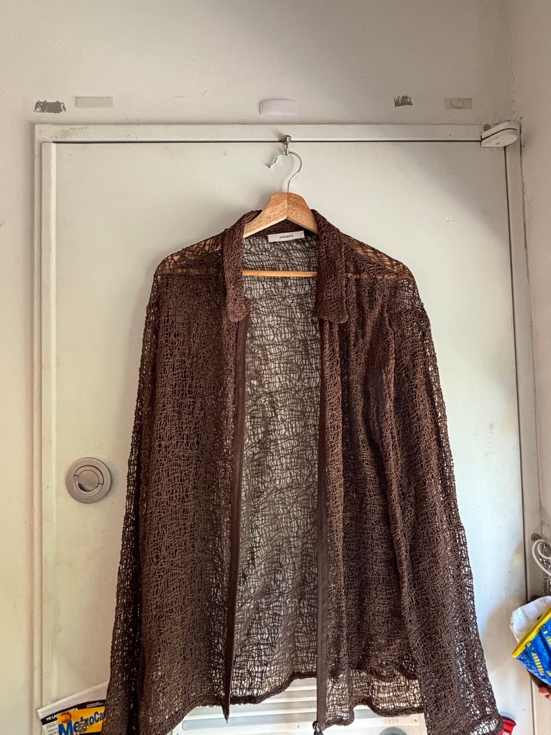 Amomento lace zip-up brown 상품이미지2