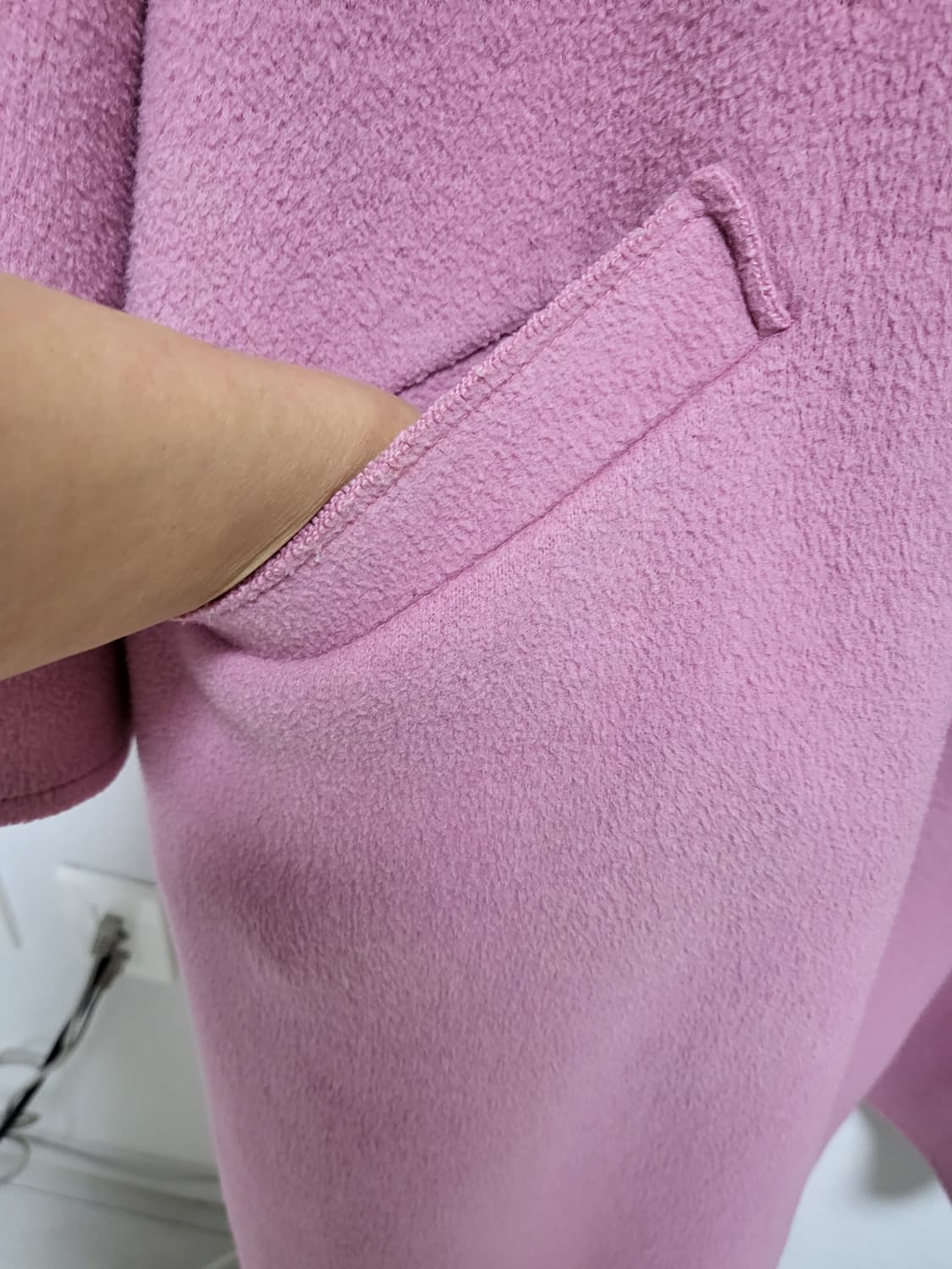 베네통 오버사이즈 핑크 코트 free 55-77 상품이미지2