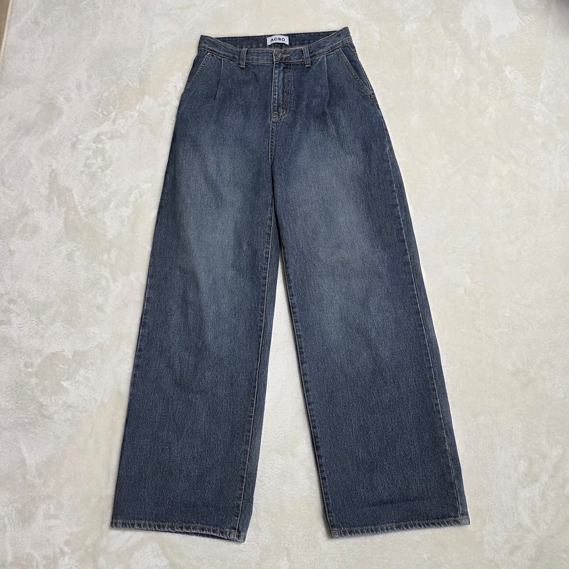(L)여성 ACRO 하이웨스트 와이드 데님 팬츠 상품이미지1