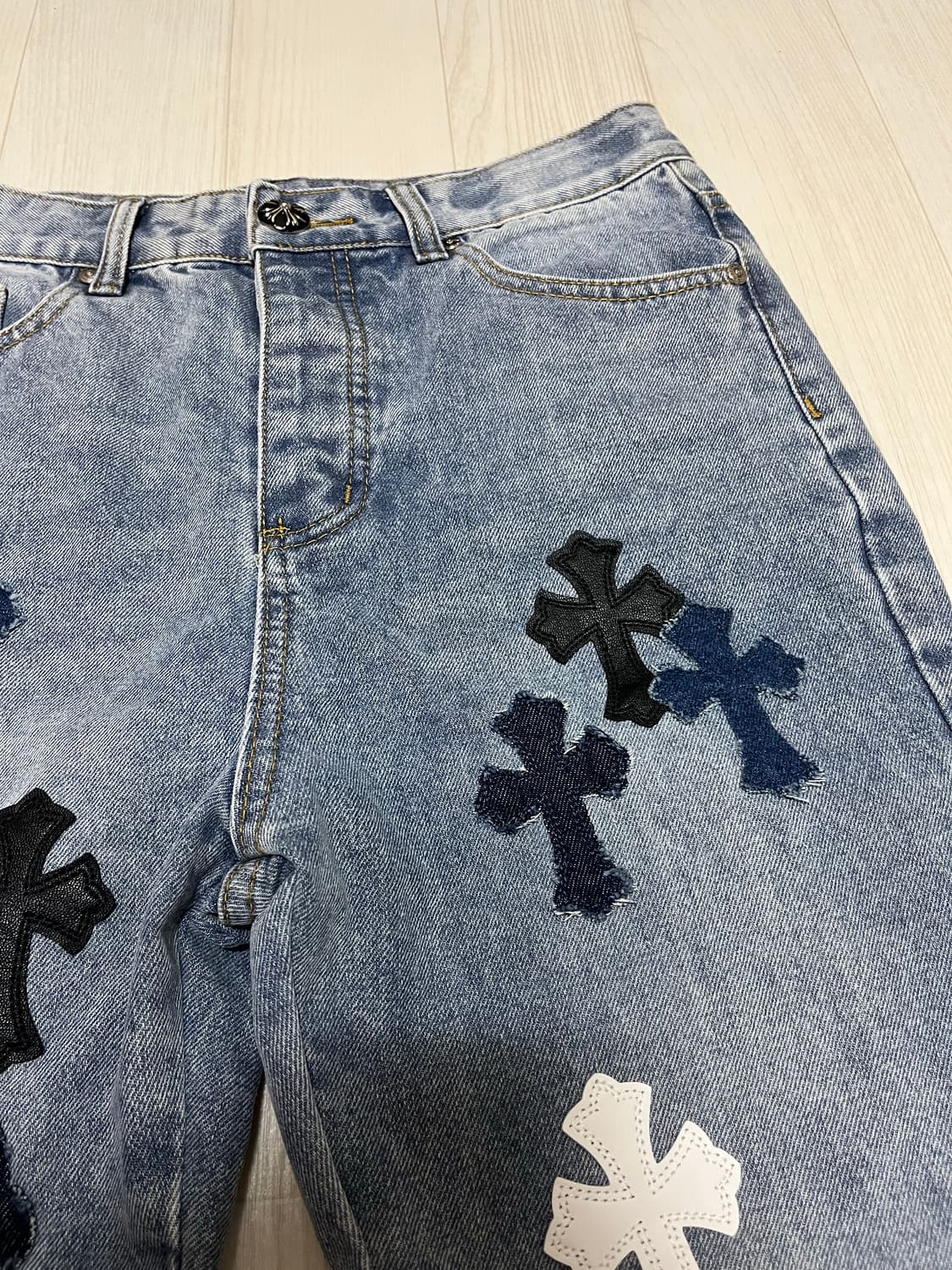 크롬하츠 스타일 크로스 패치 데님 🔥 상품이미지3