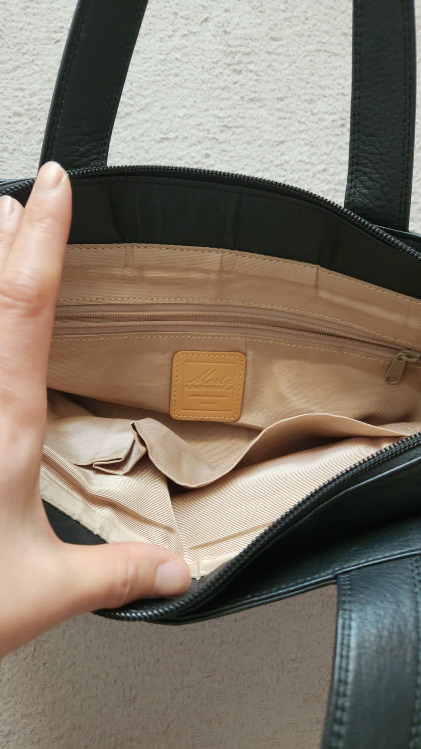 일본빈티지 아시야마티 블랙 가죽 토트백 상품이미지7