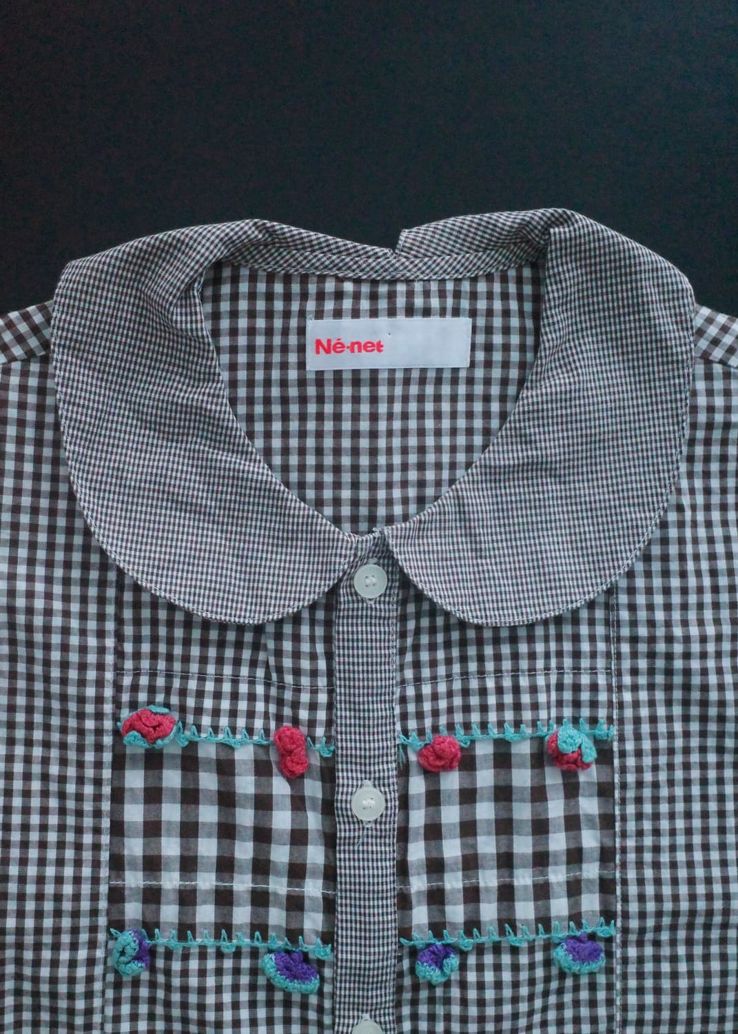 네넷 플라워 체크 셔츠 상품이미지2