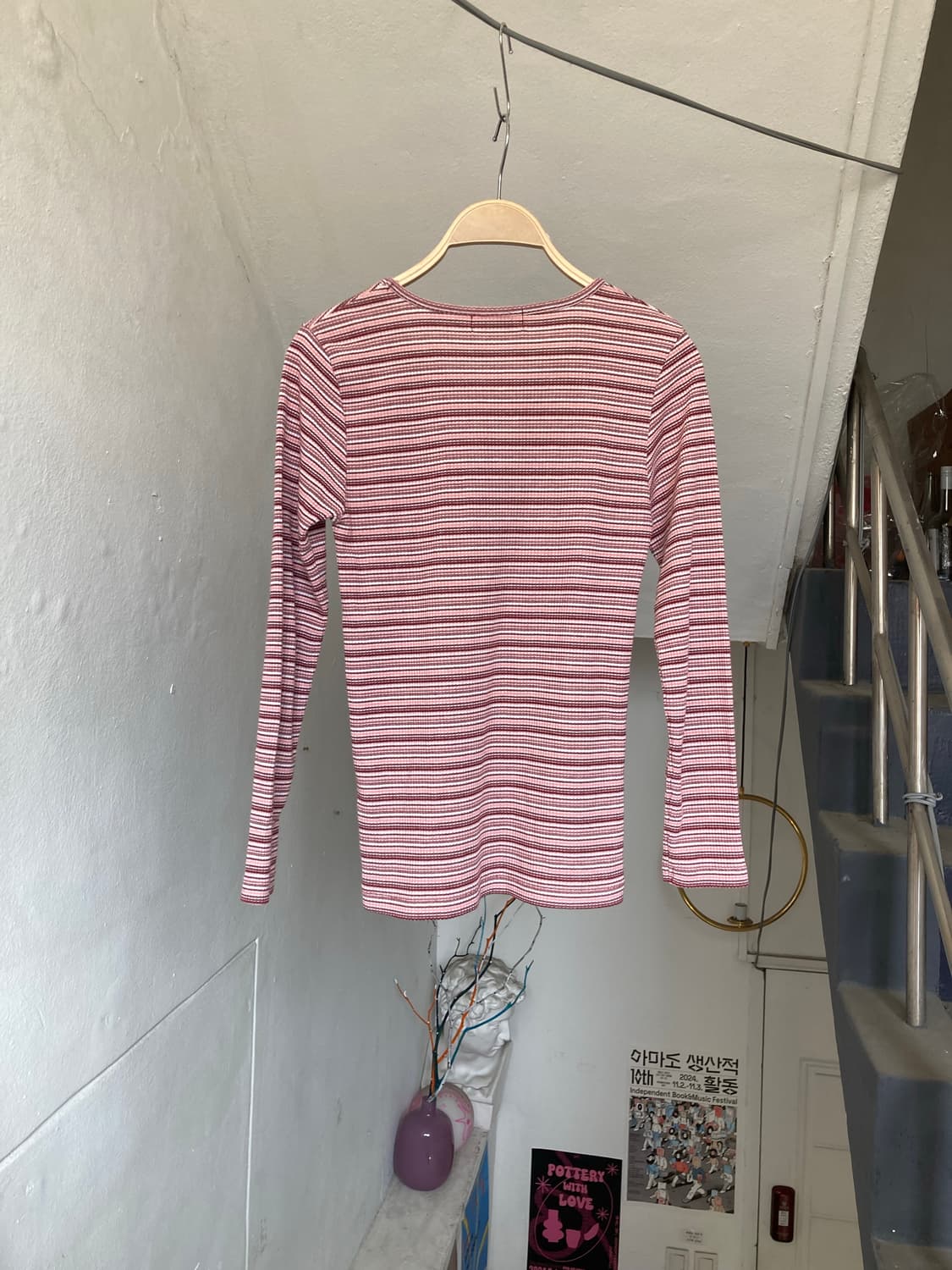 딸기 스트라이프 레이어드 긴팔티 상품이미지5