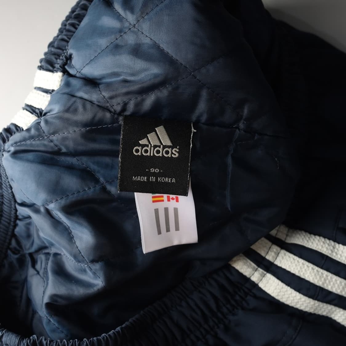 아디다스 네이비 쓰리선 패딩 안감 팬츠 90 상품이미지5