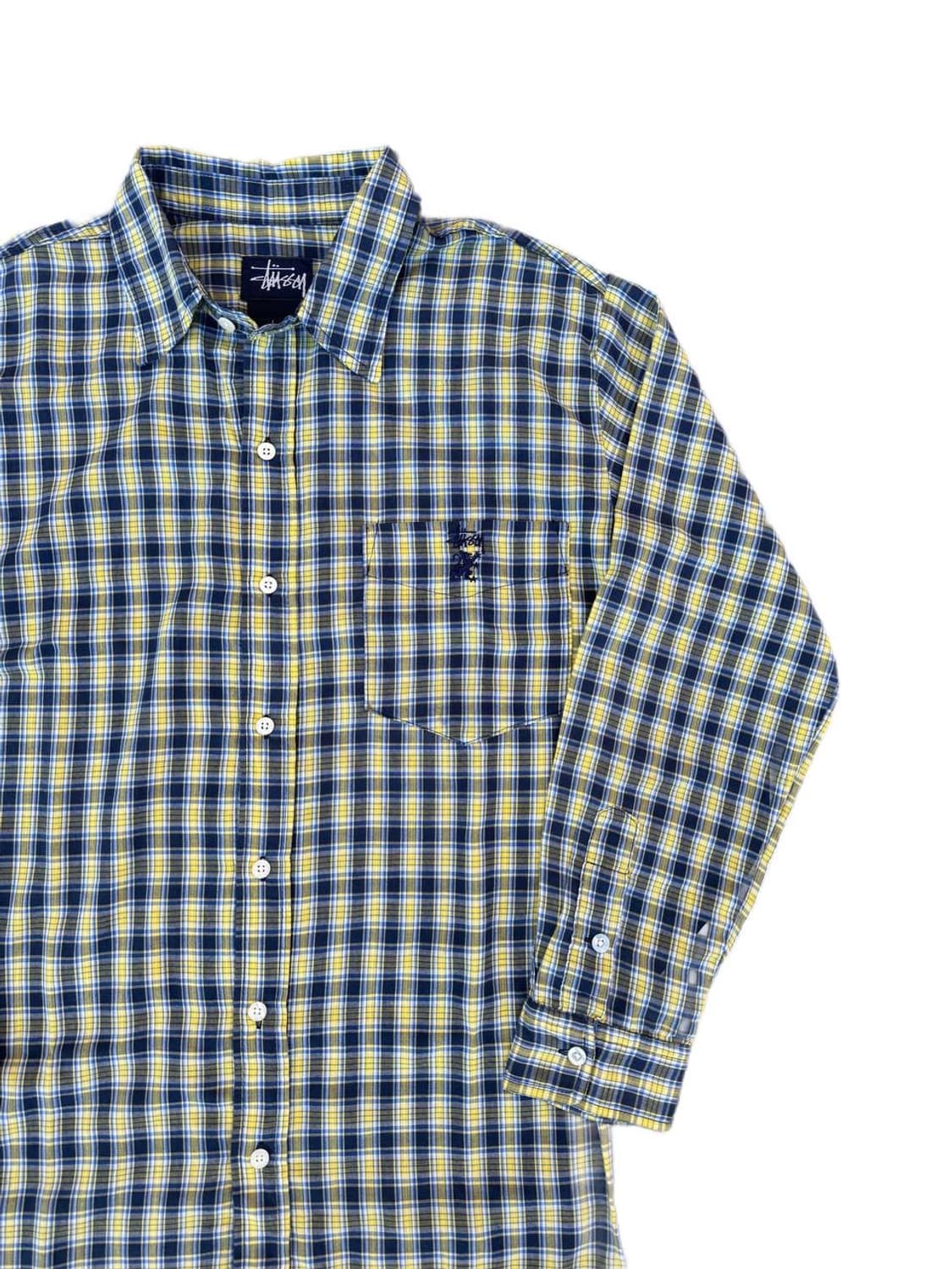 90s Stussy striped check boarder shirts 상품이미지3