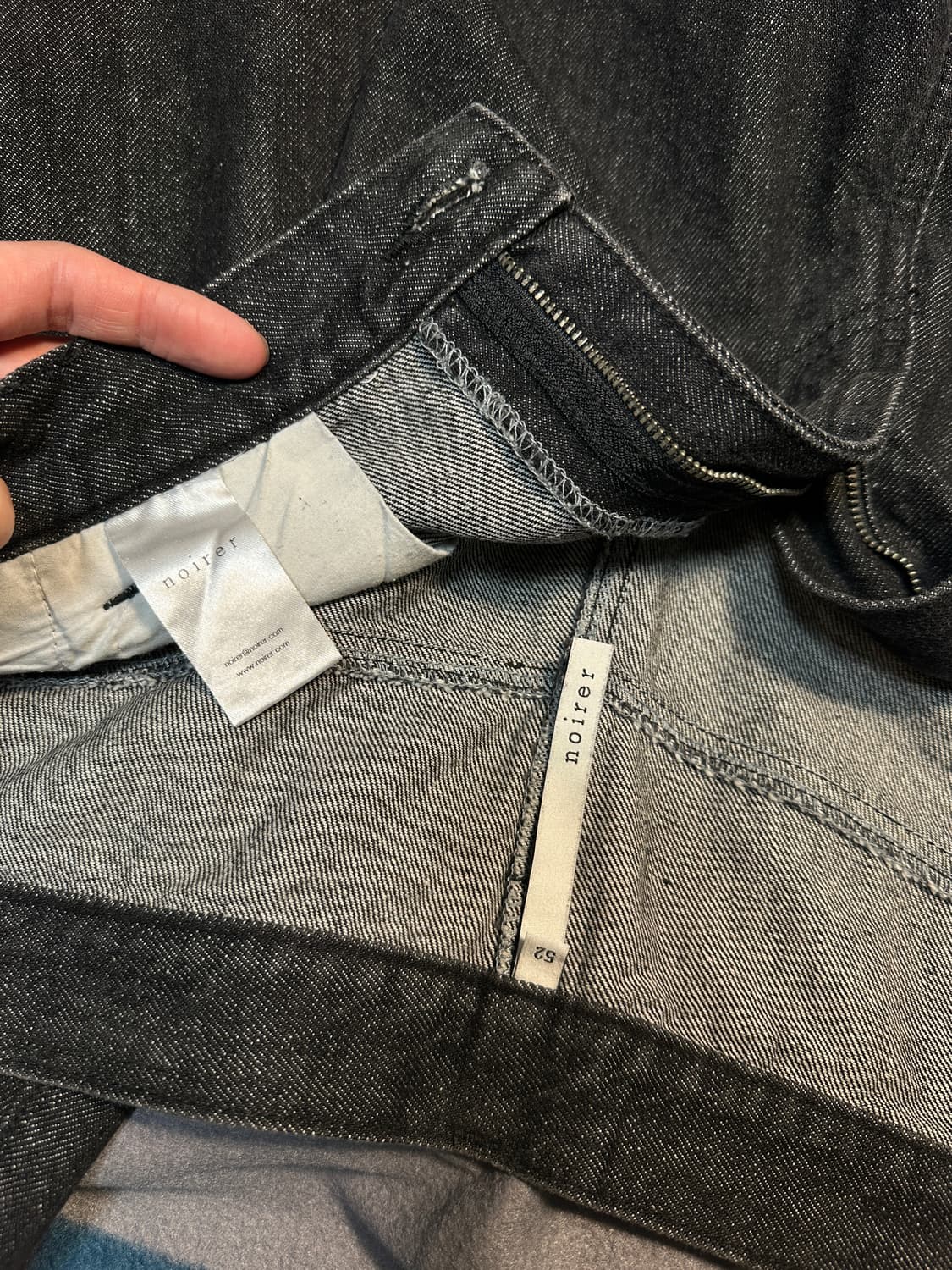 [노이어] 와이드 데님 팬츠 (블랙) 상품이미지5