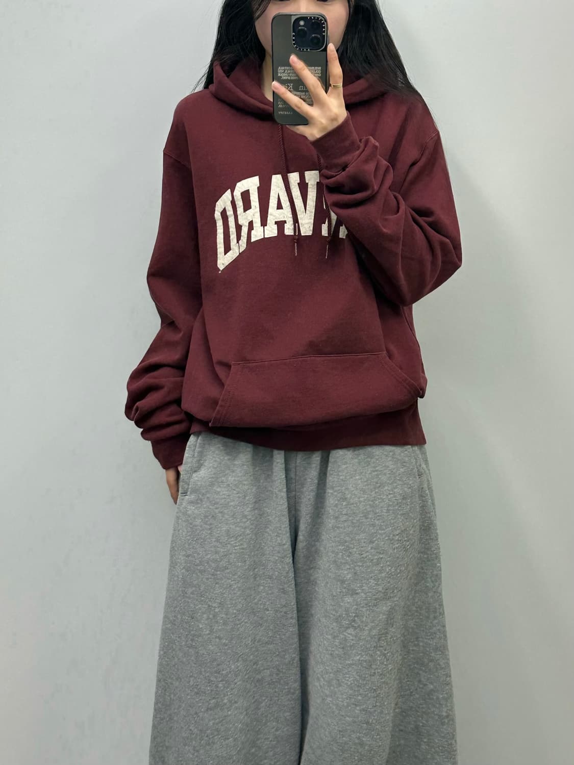 챔피온 하버드 컬리지 버건디 후드티 상품이미지1