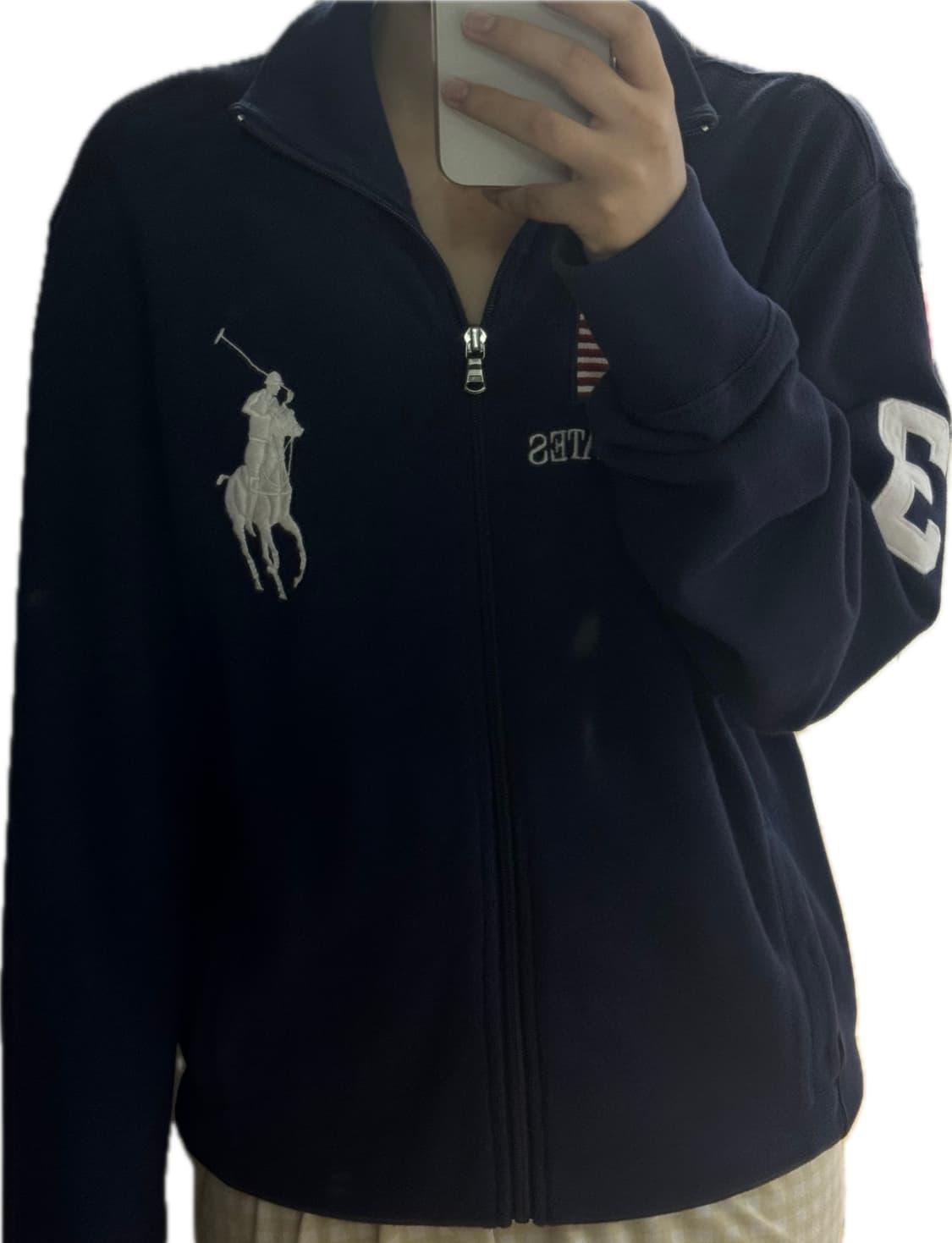 폴로 빅포니 성조기 집업 네이비 m 상품이미지4