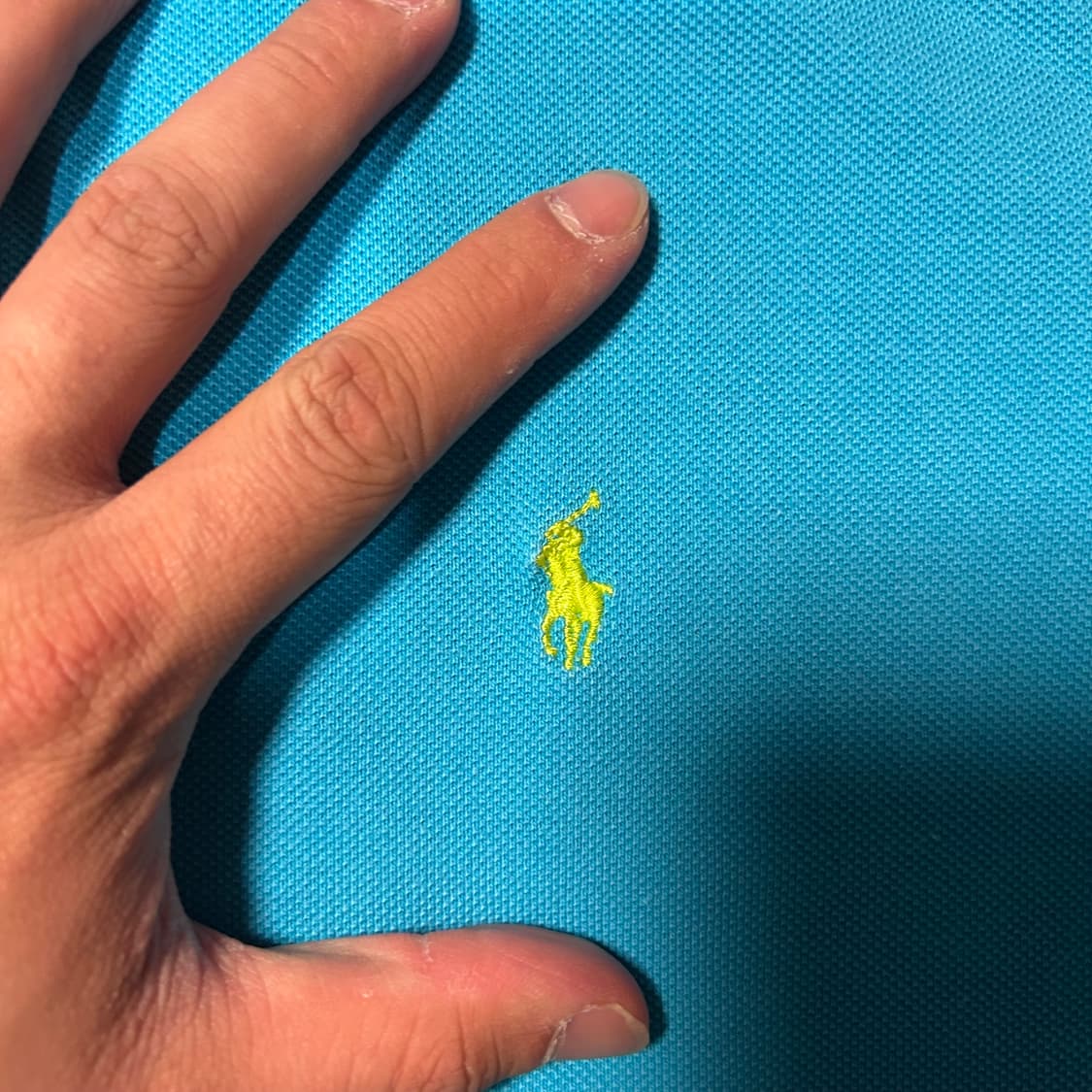 [M] 폴로 랄프로렌 스키니 핏 스카이 블루 포니로고 카라 반팔 상품이미지4