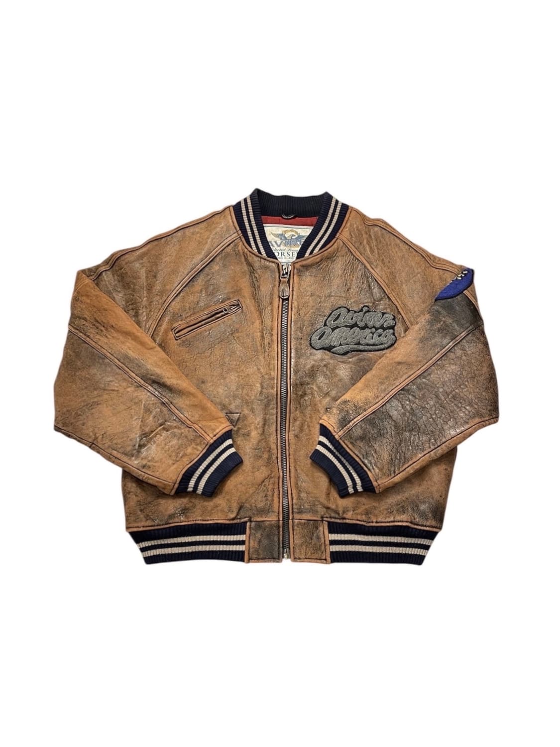 아비렉스 워싱 가죽자켓 상품이미지1