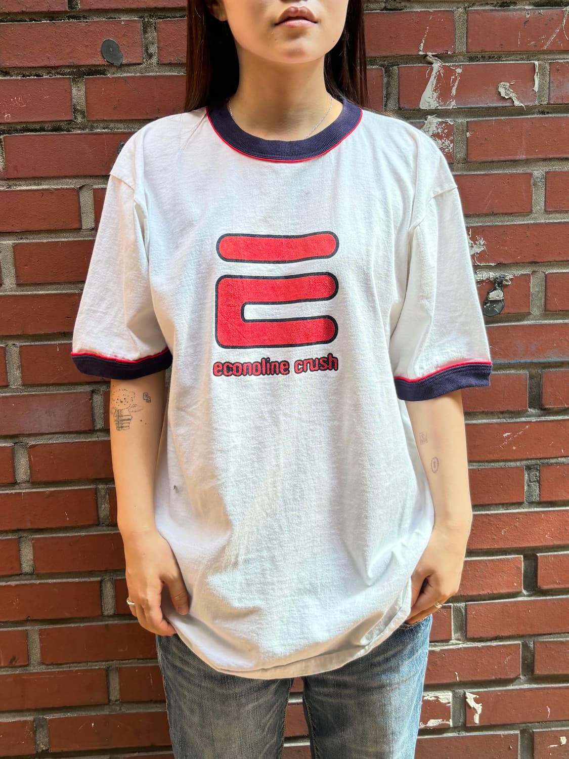 90’s 빈티지 이코노라인 크러쉬 링거 티셔츠 상품이미지1
