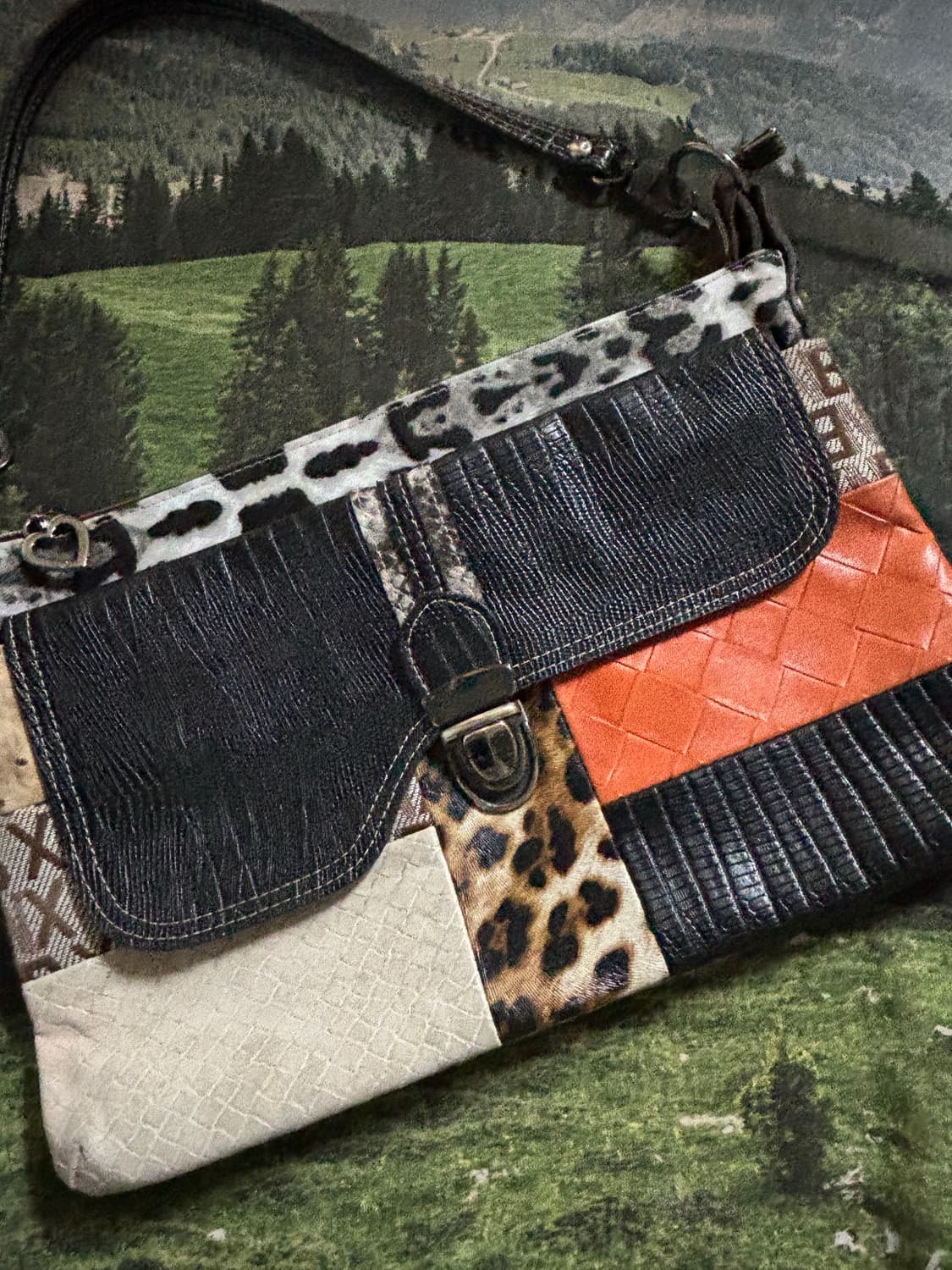 bnx 빈티지 가죽패치워크 숄더백/토트백 상품이미지3