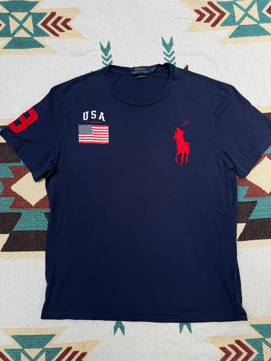 폴로 랄프로렌 빅포니 성조기 반팔 T shirts L 상품이미지1