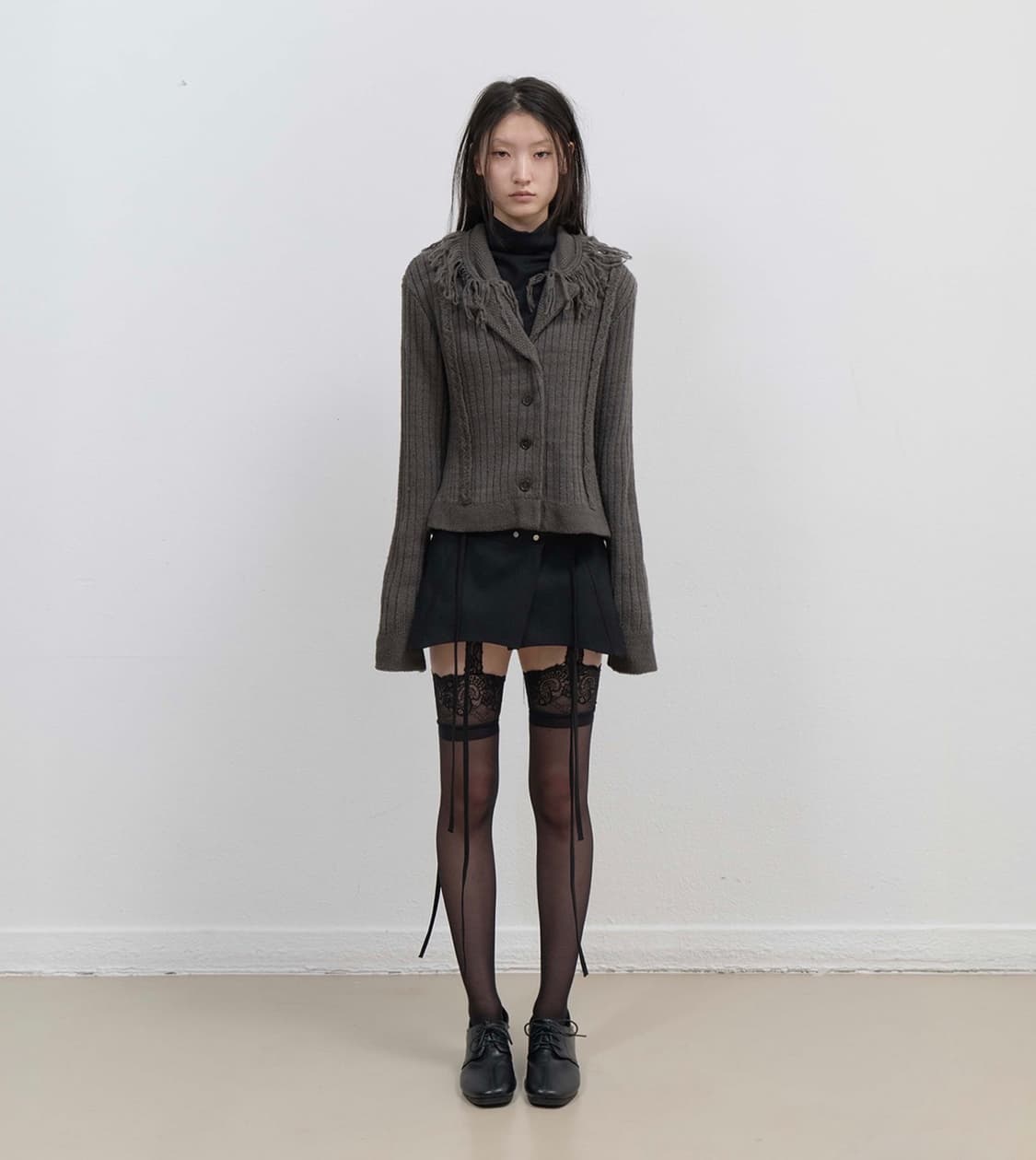 오호스 ojos 테슬 칼라 니트 가디건 상품이미지3