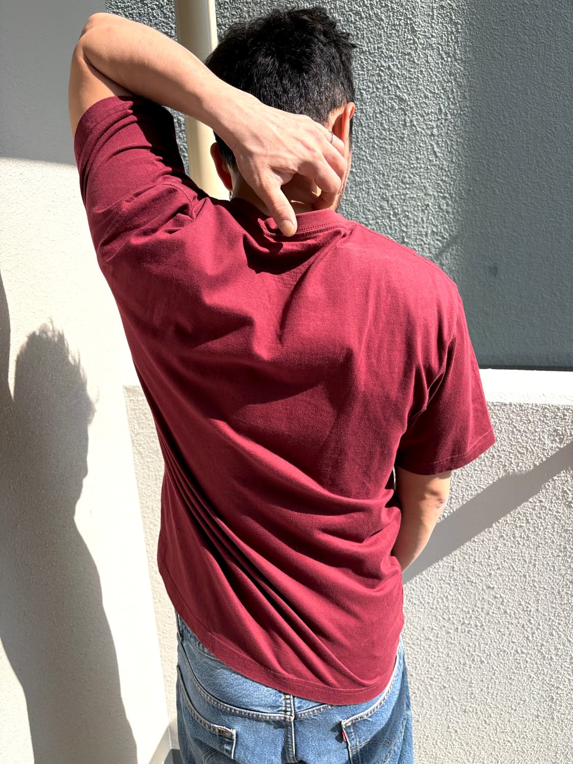 LLbean 반팔티셔츠 자주빛 컬러 (상태 좋음) 상품이미지4