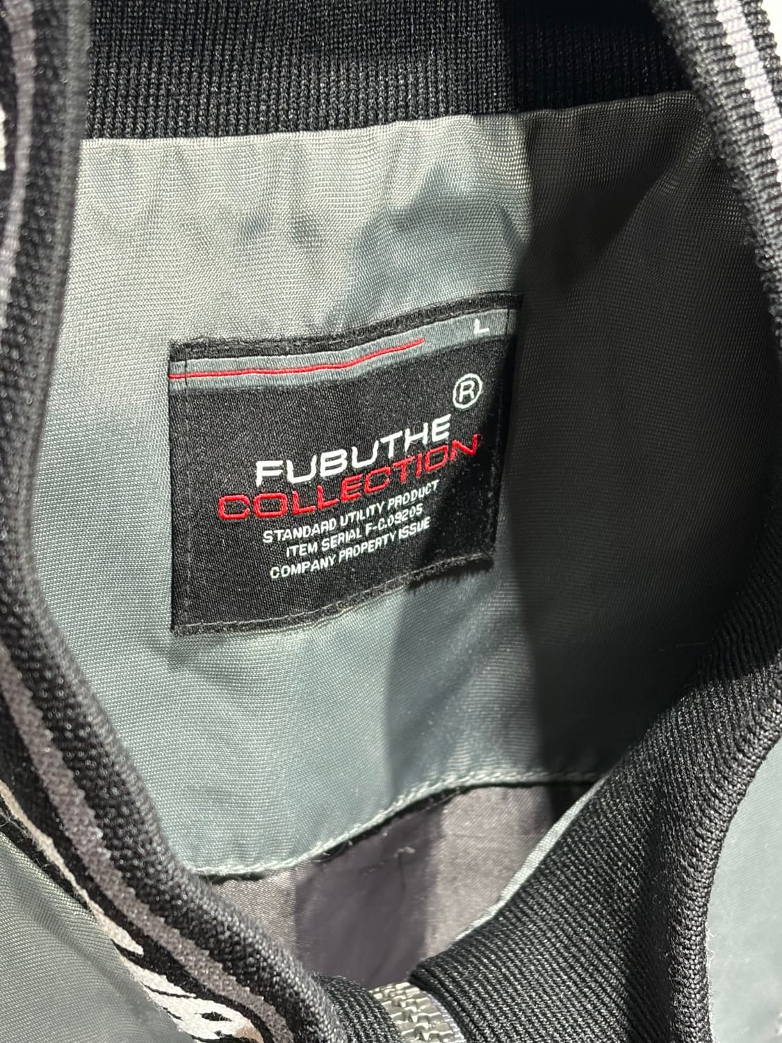 L FUBU 푸부 레터링 라인 다크실버 나일론 자켓 상품이미지5