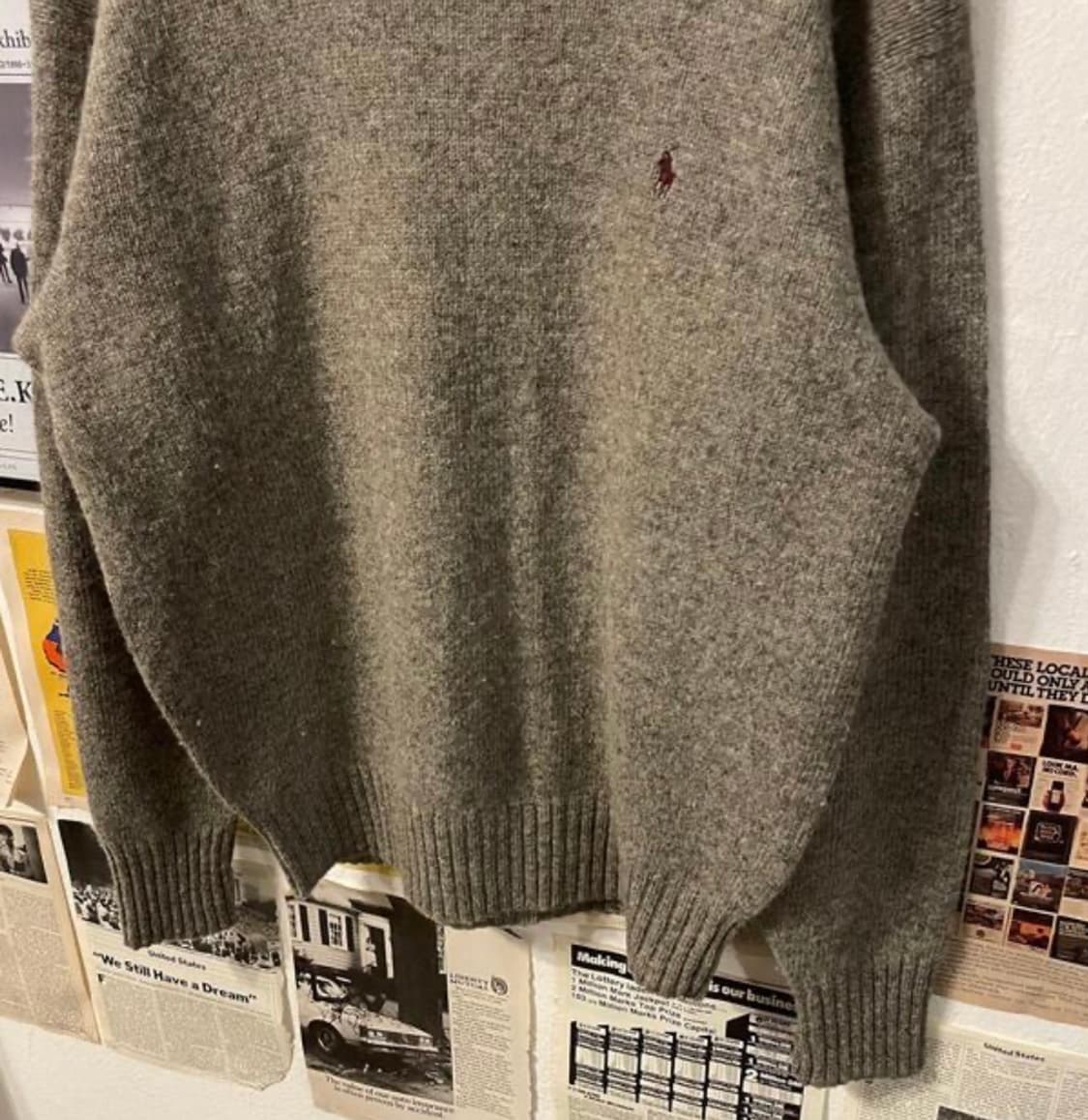 (105) 폴로 랄프로렌 그레이 울 크루넥 스웨터 상품이미지3