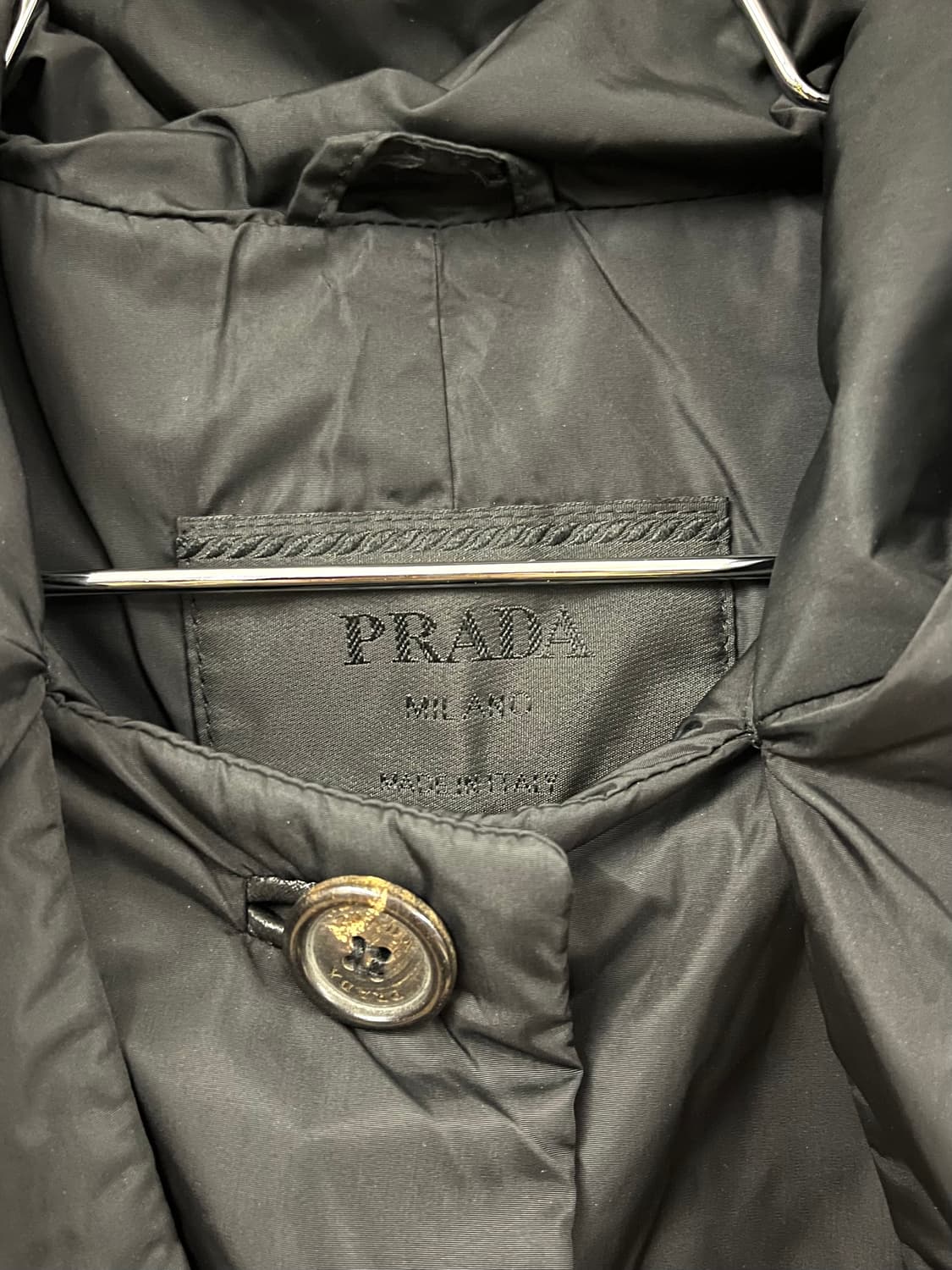 프라다 스카프 후드 패디드 롱코트 상품이미지4