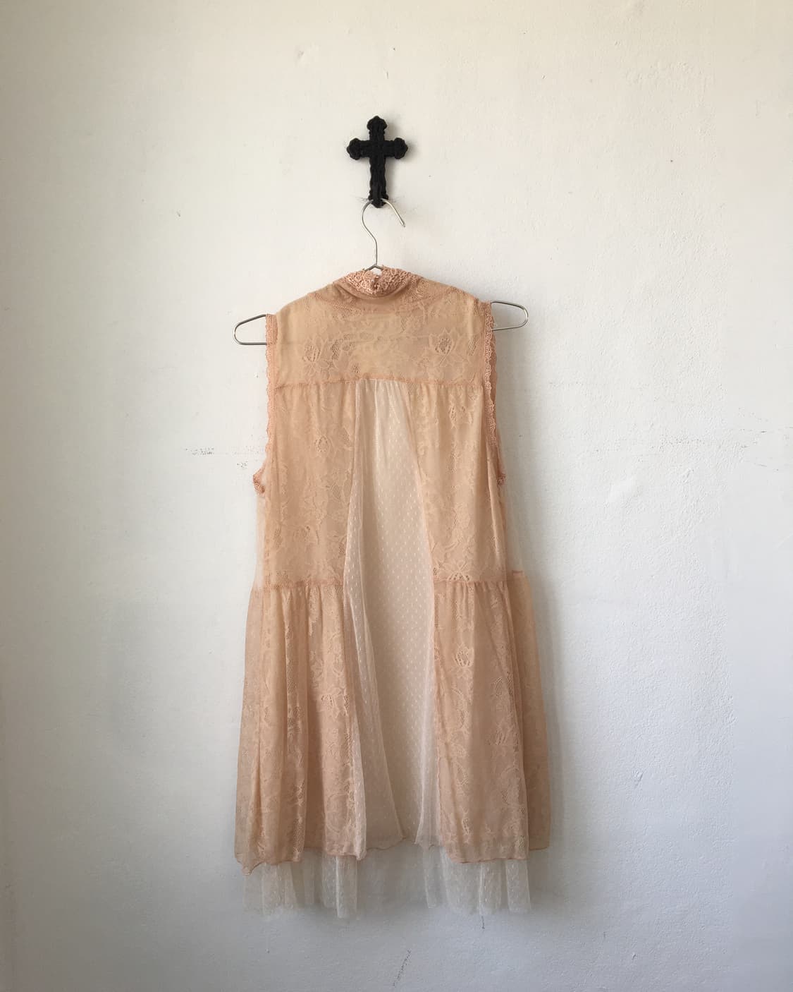 Axes femme lace layer open vest 상품이미지3
