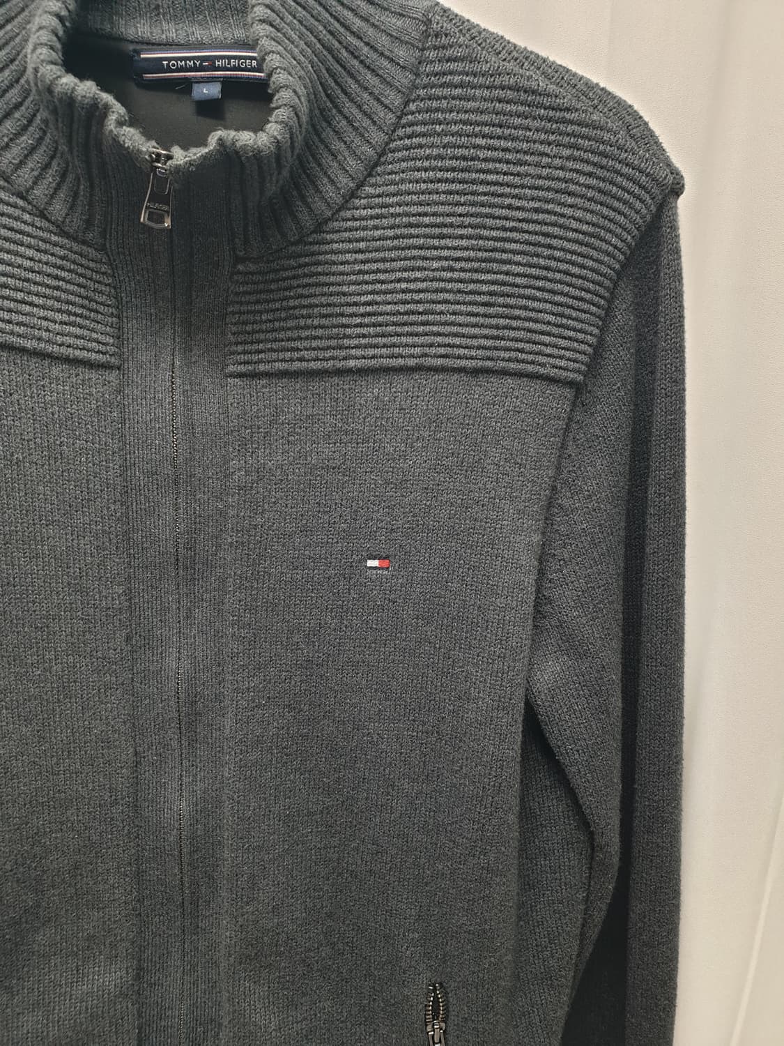 타미힐피거 니트 집업 가디건 그레이 L 상품이미지3