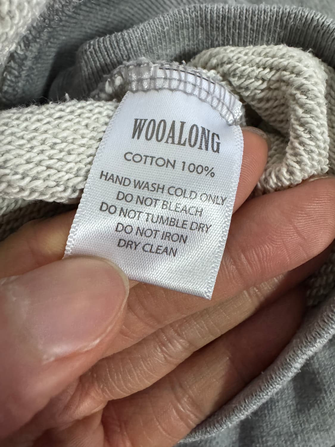 공용!! 우알롱 WAL 로고 오버핏 헤비 코튼 후드티 M 상품이미지3