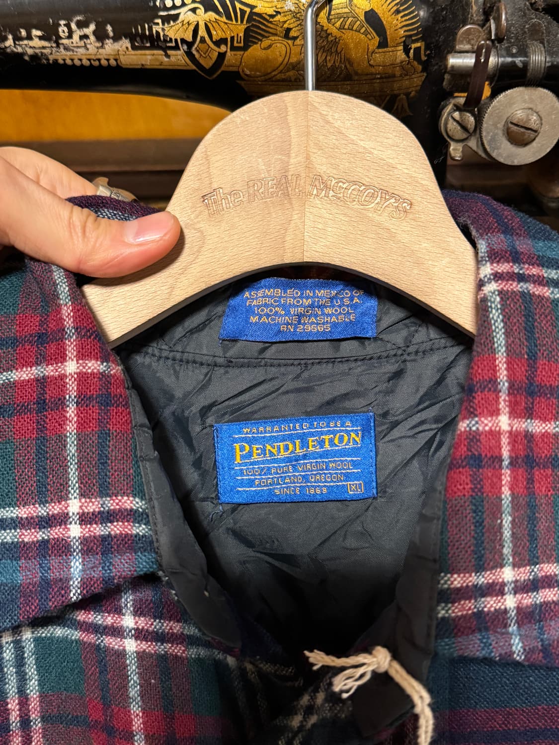 90s 펜들턴 울플란넬 타탄체크셔츠 (XL) 상품이미지5