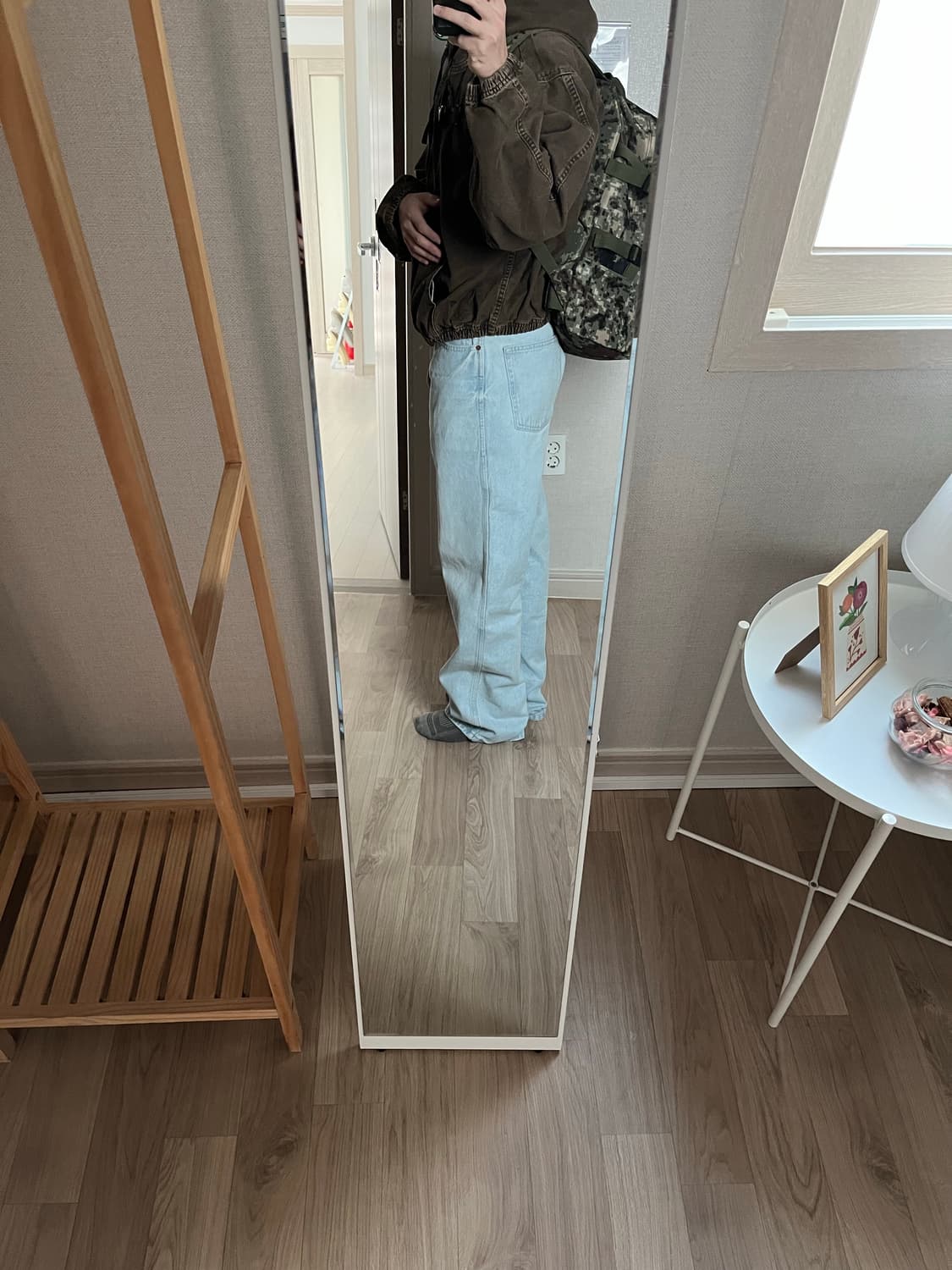 라이트블루 빈티지 워시드 데님팬츠 상품이미지3