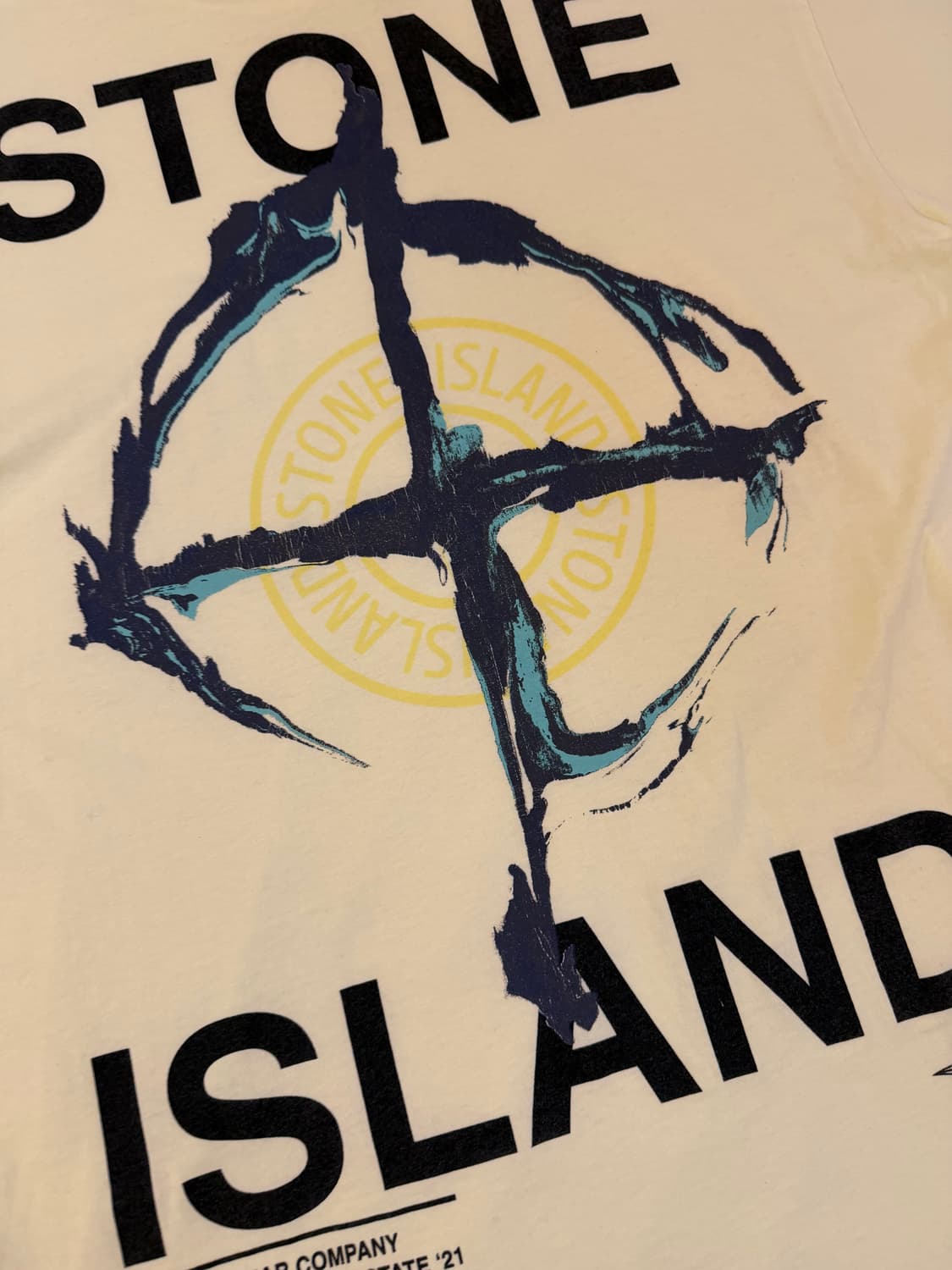 21ss 스톤아일랜드 빅로고 마블 쓰리 티셔츠 레몬 상품이미지2