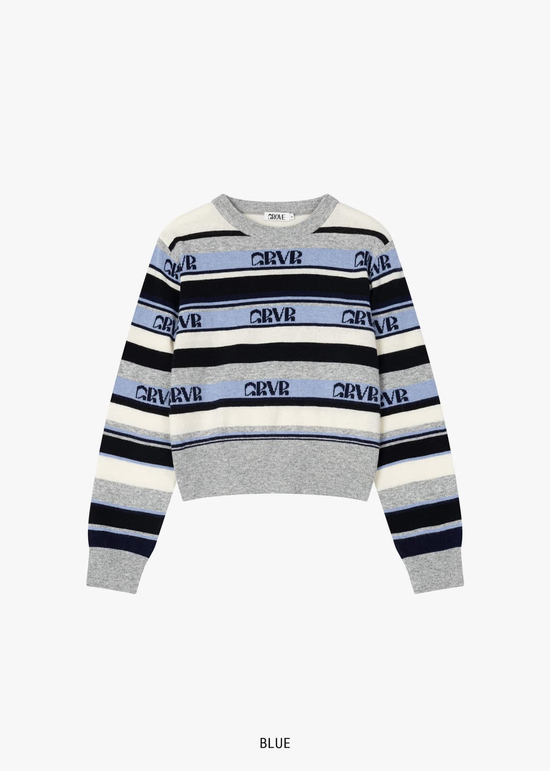 차정원 착용 그로브 스트라이프 grvr 니트 블루 상품이미지4