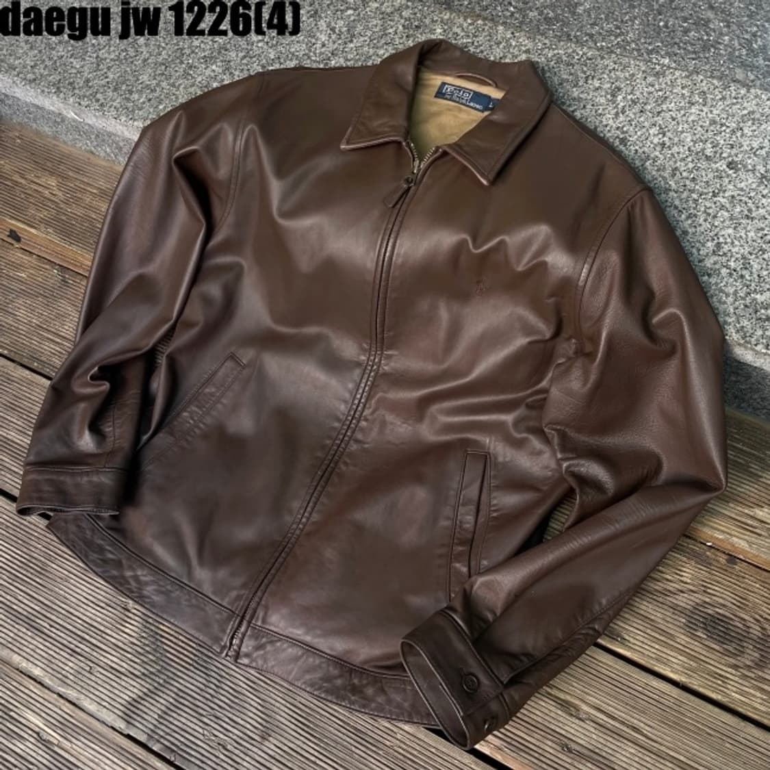 폴로 레더자켓 브라운 상품이미지1