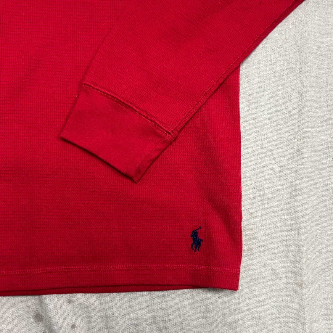 폴로랄프로렌 로고 자수 레드 와플 롱슬리브 L 상품이미지3