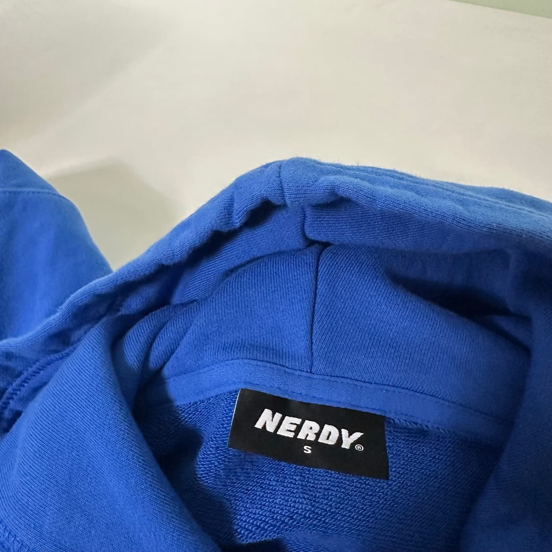 OS 널디 오버핏 블루 그런지 스웻후드 상품이미지5