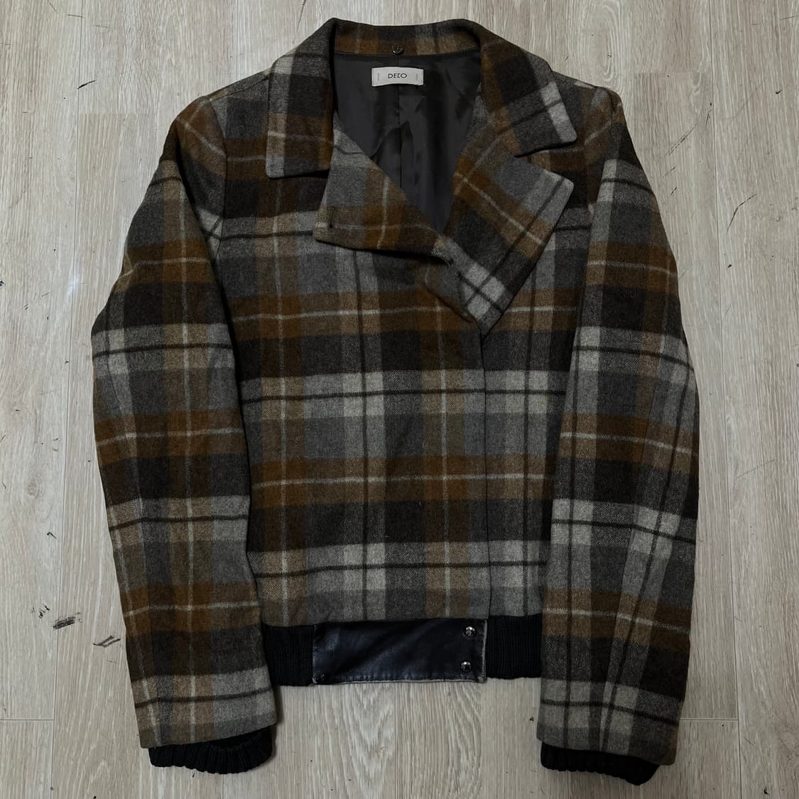 DECO 여성 모직 울 베이지 체크자켓 S(90) 상품이미지2