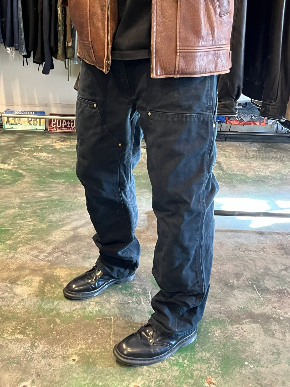 [36x32] 칼하트 USA 워크팬츠 더블니 B01 블랙 빈티지 페이드 상품이미지2