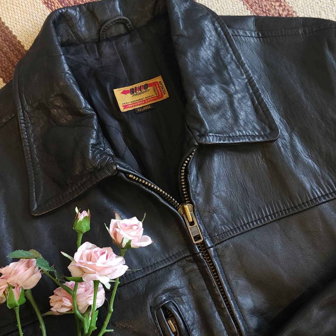 60s 부코 가죽자켓 레더 카코트 스티어 하이드 헤비 레더 XXL 상품이미지9