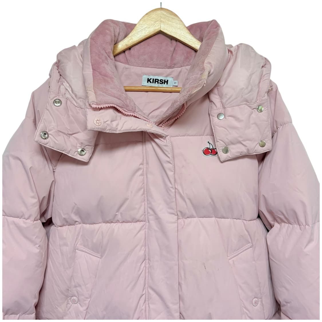 3709 키르시 연핑크 후드 롱패딩 상품이미지2