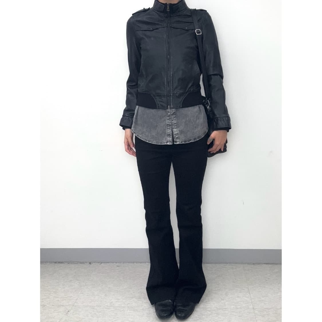 빈티지 블랙 이태리 리얼 레더 가죽 자켓 상품이미지2